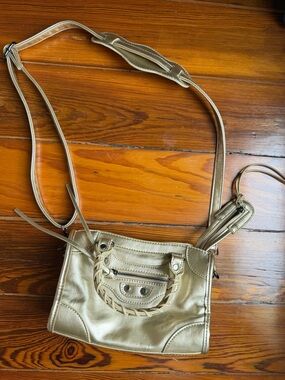 Gold Leather Crossbody Bag - Women